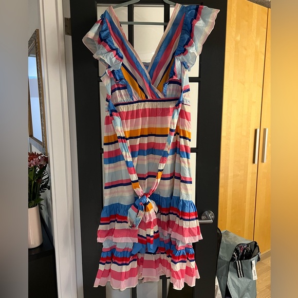 Plenty by Tracy Reese Plus Size ruffle shoulder stripe dress, size 2x - Picture 2 of 2